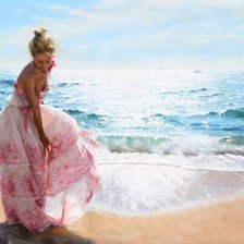 Схема вышивки «девушка на море»