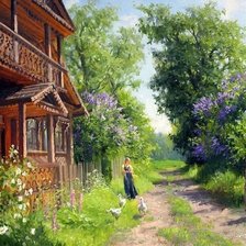 Схема вышивки «возле дома»