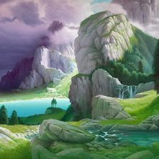 Схема вышивки «горы»