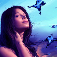 Схема вышивки «мечтает девушка»