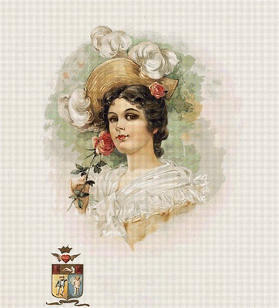 Дама с розой - дама, женщина, живопись - предпросмотр