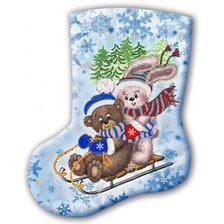 Схема вышивки «Новогодний носок»