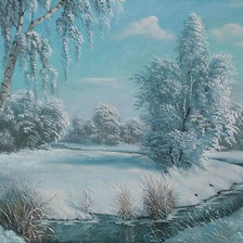 Схема вышивки «Зимний пейзаж»