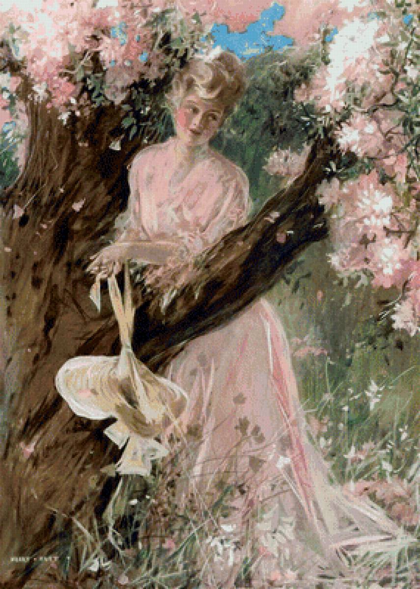 весна - отдых, сад, девушка - предпросмотр