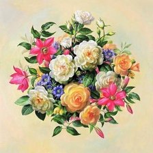 Схема вышивки «Цветочная фонтазия»