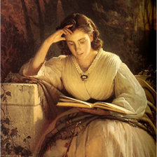 Схема вышивки «читающая девушка»