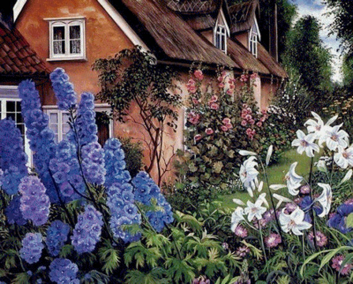 Дом - цветы, пейзаж дом - предпросмотр