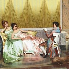 Схема вышивки «чтение в салоне»