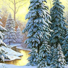 Схема вышивки «Зимний пейзаж»