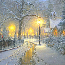 Схема вышивки «Зимний пейзаж»