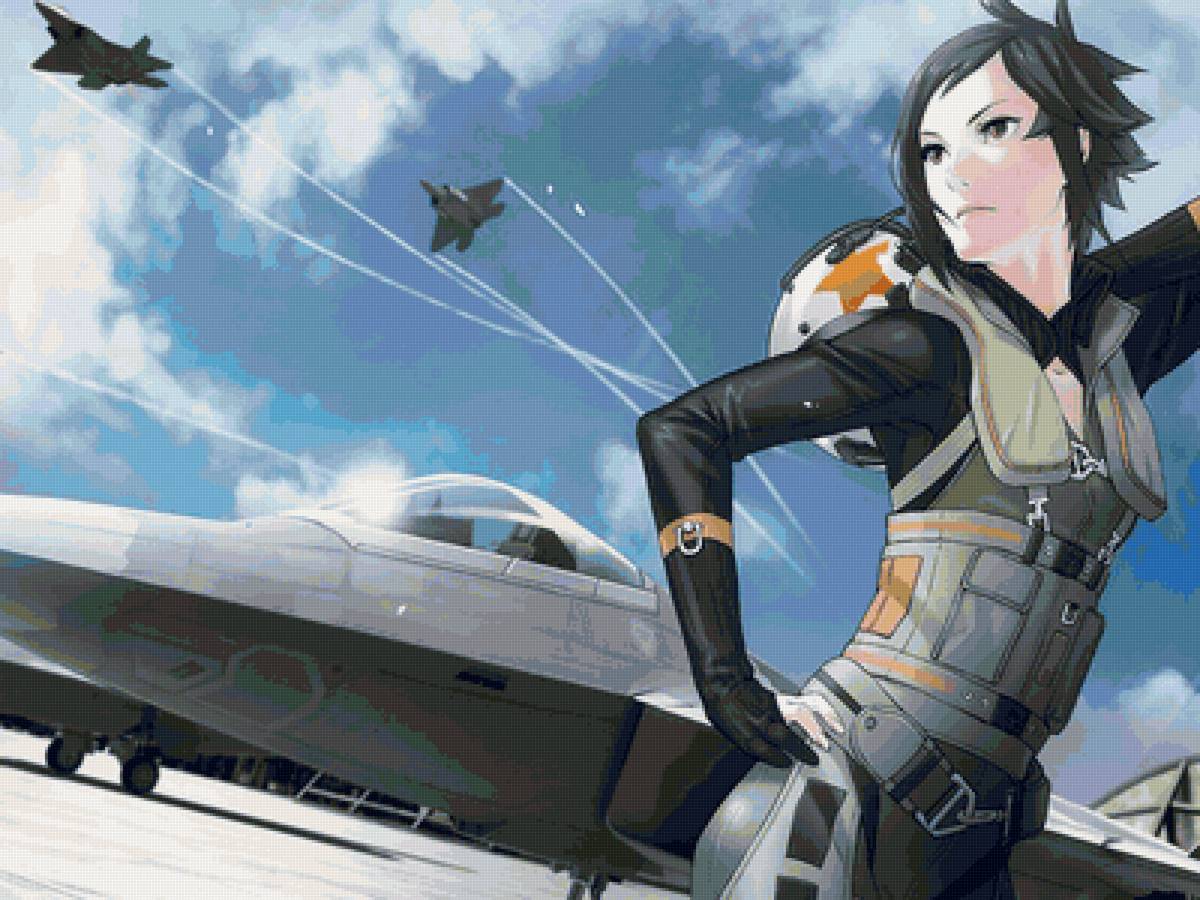 457 - девушка самолет - предпросмотр