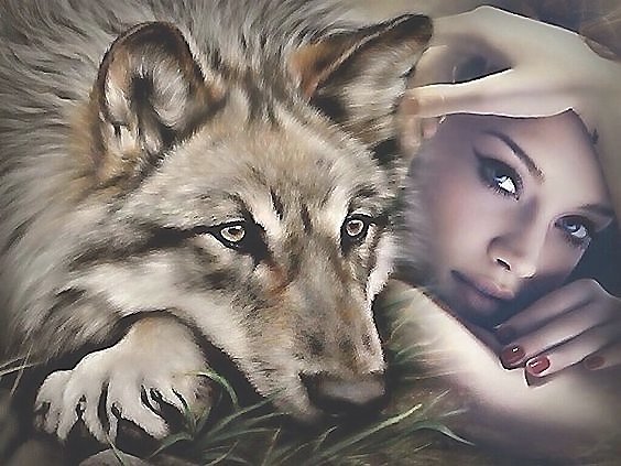 Девушка и волк - оригинал