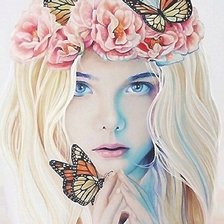 Схема вышивки «Девушка»