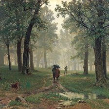 Схема вышивки «Шишкин.Дождь в дубовом лесу»