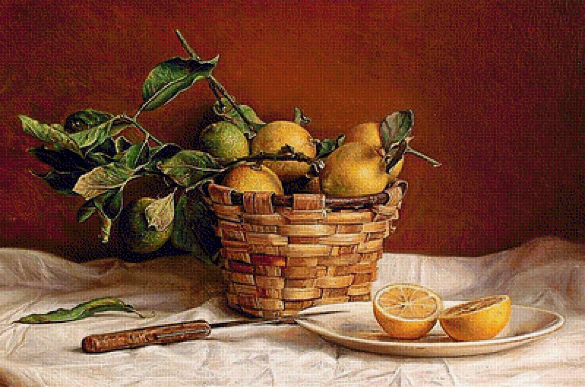 Натюрморт с лимоном. - натюрморт, живопись., лимон - предпросмотр