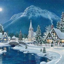 Схема вышивки «Зимний пейзаж»