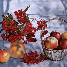 Схема вышивки «Калина и яблоки»