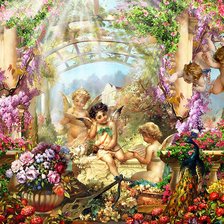 Схема вышивки «Купидоны»