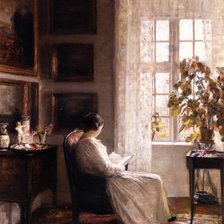 Схема вышивки «утреннее чтение»