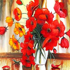 Схема вышивки «Маки.»