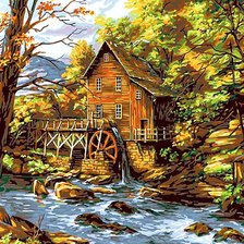 Схема вышивки «Водяная мельница.»