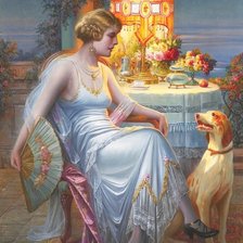 Схема вышивки «дама с собакой»