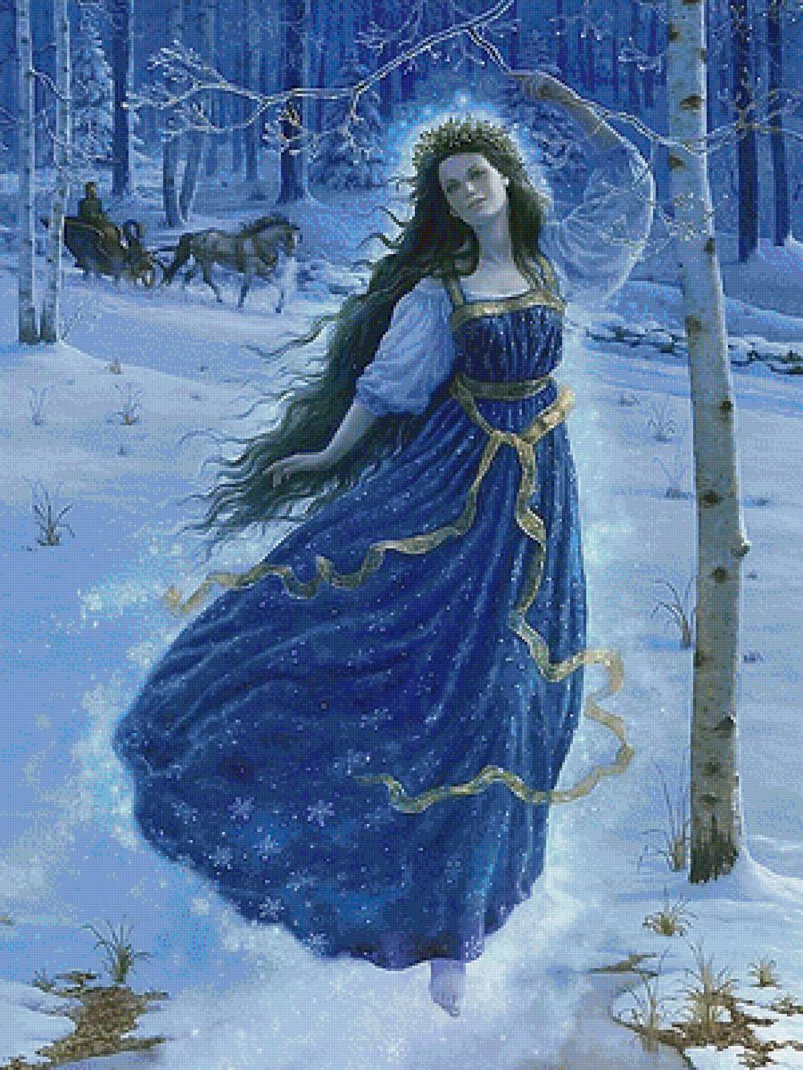 зима - снег, девушка - предпросмотр