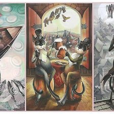 Схема вышивки «коты»