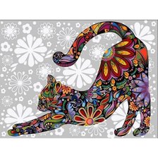 Схема вышивки «Кот цветной»