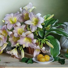Схема вышивки «Натюрморт с лилиями»