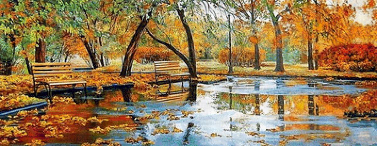 Осень в парке. - пейзаж, парк. осень, живопись. - предпросмотр