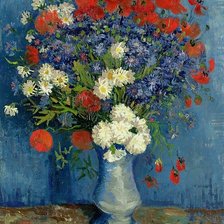 Схема вышивки «Ван Гог, "Ваза с васильками и маками"»