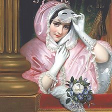 Схема вышивки «девушка в маске»