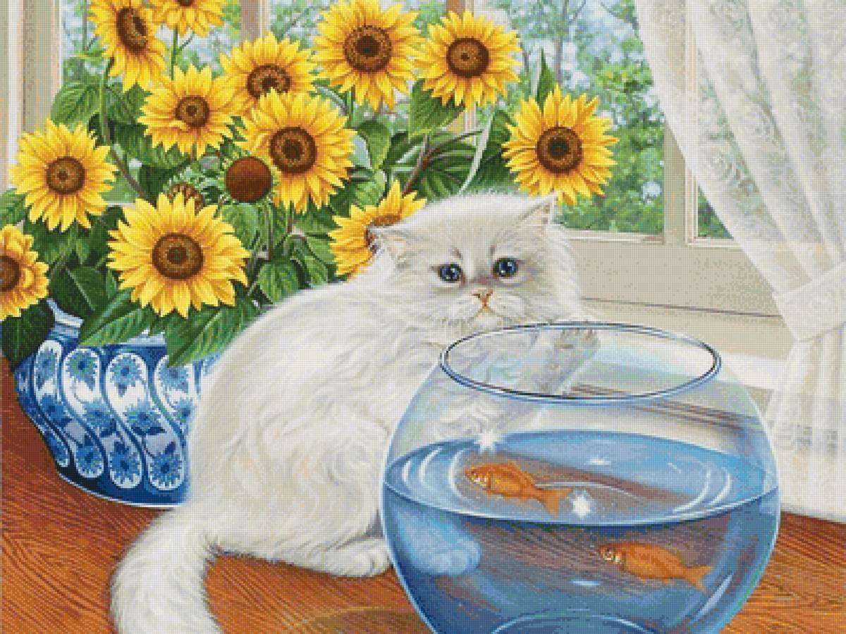 кот и рыбки - кот, рыбки - предпросмотр