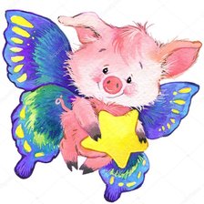 Схема вышивки «хрюшечка»