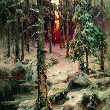 Схема вышивки «зима в сосновом бору»