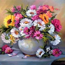 Схема вышивки «натюрморт с полевыми цветами»