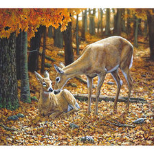 Схема вышивки «Серия "Олени". Семья»