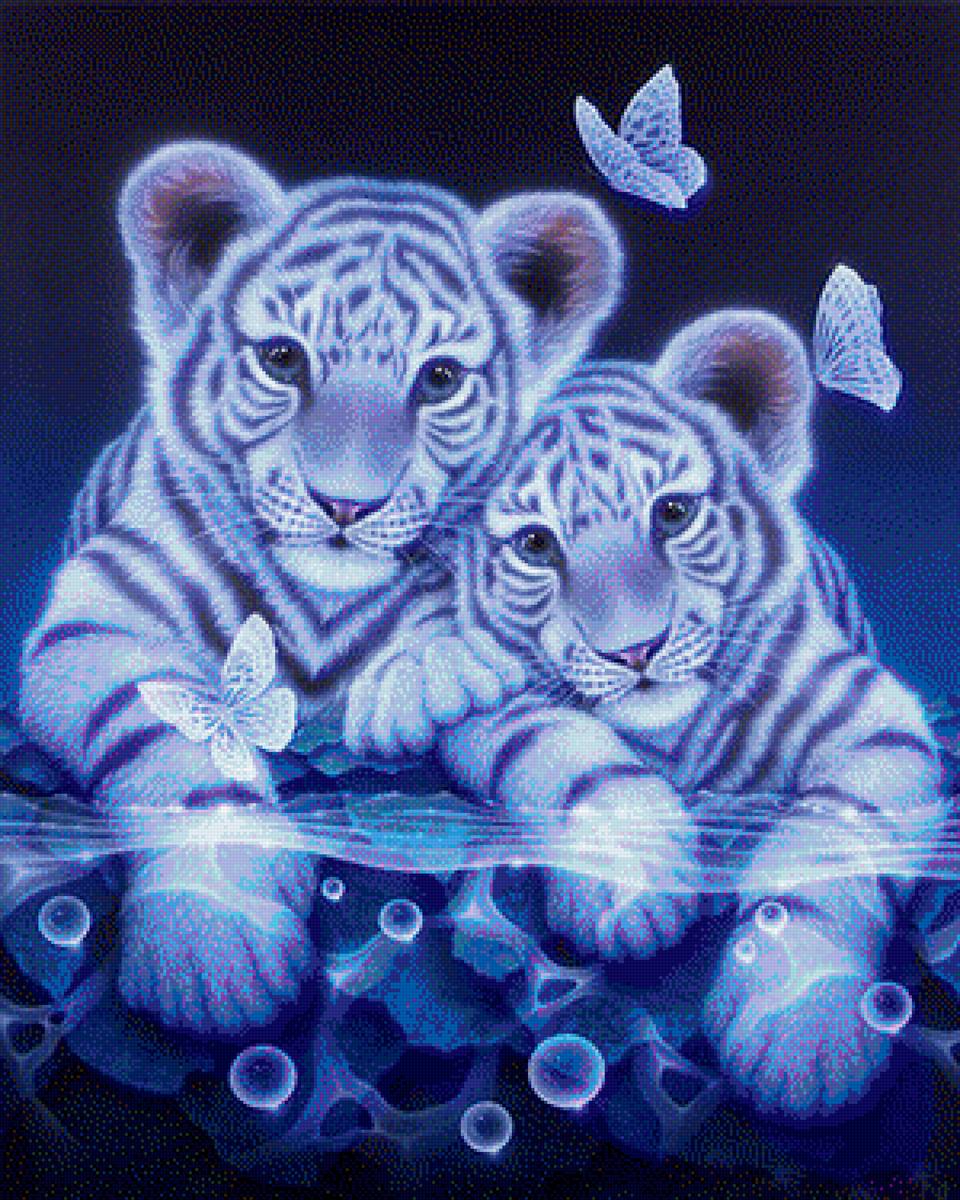 Тигрики - тигры, синий - предпросмотр