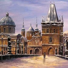 Схема вышивки «Snowy bridge»