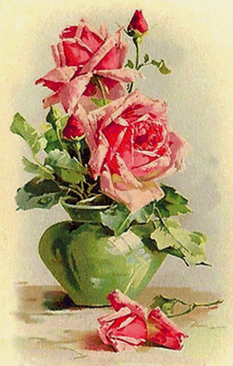 Натюрморт. - цветы. розы. натюрморт. живопись. - предпросмотр