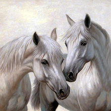 Схема вышивки «белые лошади»