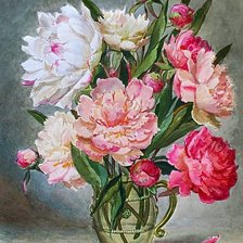 Схема вышивки «Пионы.»