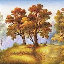 Схема вышивки «Осенняя роща»