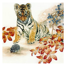 Схема вышивки «Серия "Хищники". Тигренок»