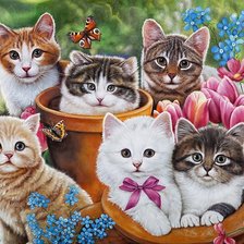 Схема вышивки «котята»