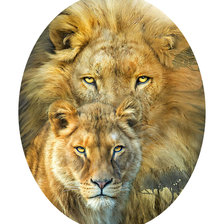 Схема вышивки «Серия "Хищники". Львы. Уменьшенный вариант»