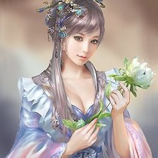 Схема вышивки «Девушка»