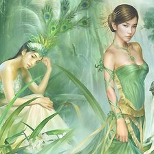 Схема вышивки «Девушки»