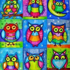 Схема вышивки «ковер с совами»